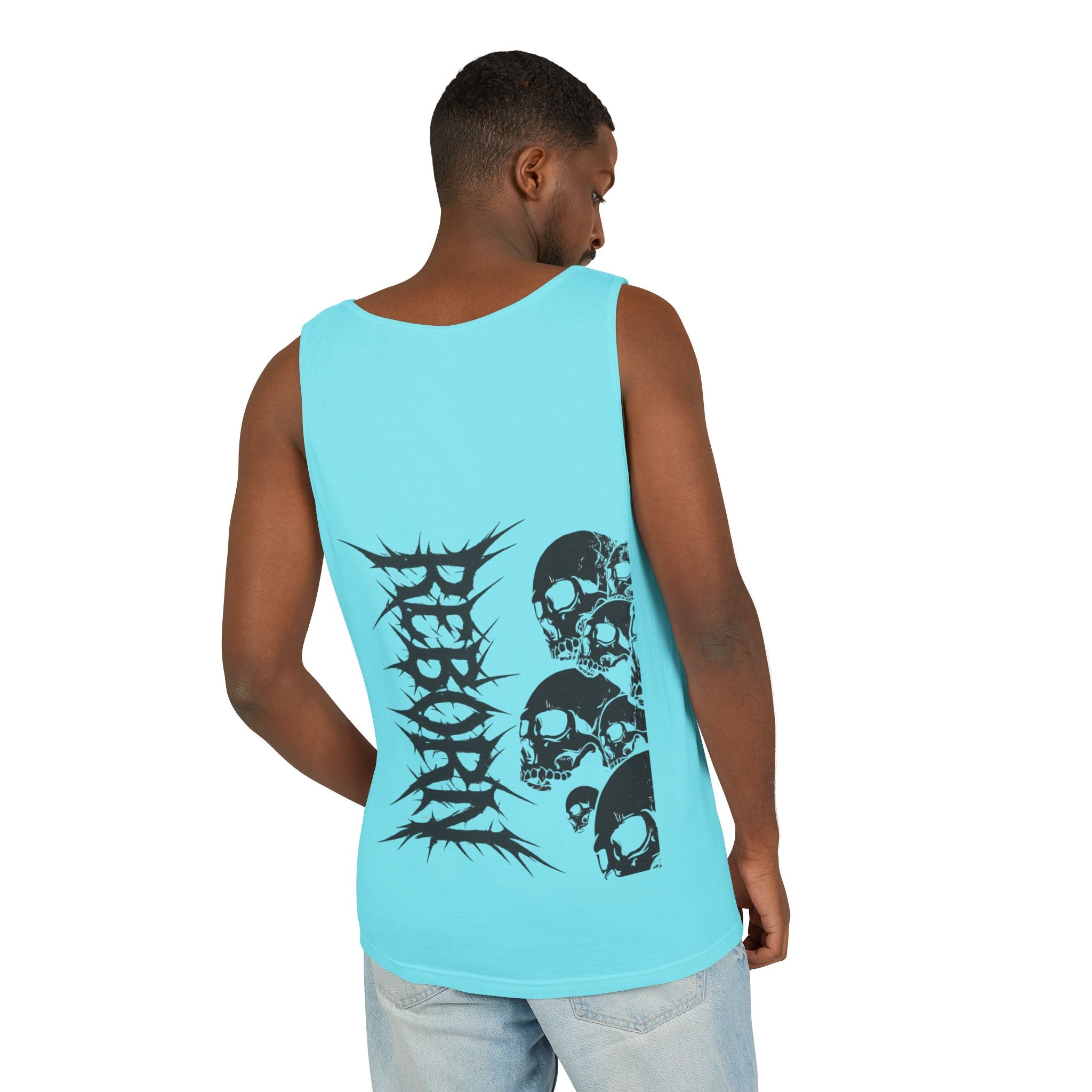 Edgy Skull Design Tank Top, Graphic Sleeveless Tee for Concerts, Festival Wear, Summer Style, Unisex Casual Top