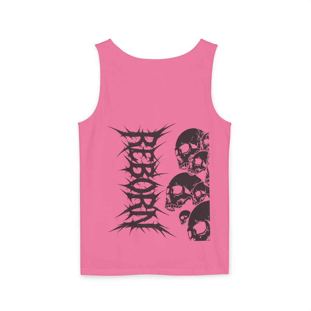 Edgy Skull Design Tank Top, Graphic Sleeveless Tee for Concerts, Festival Wear, Summer Style, Unisex Casual Top