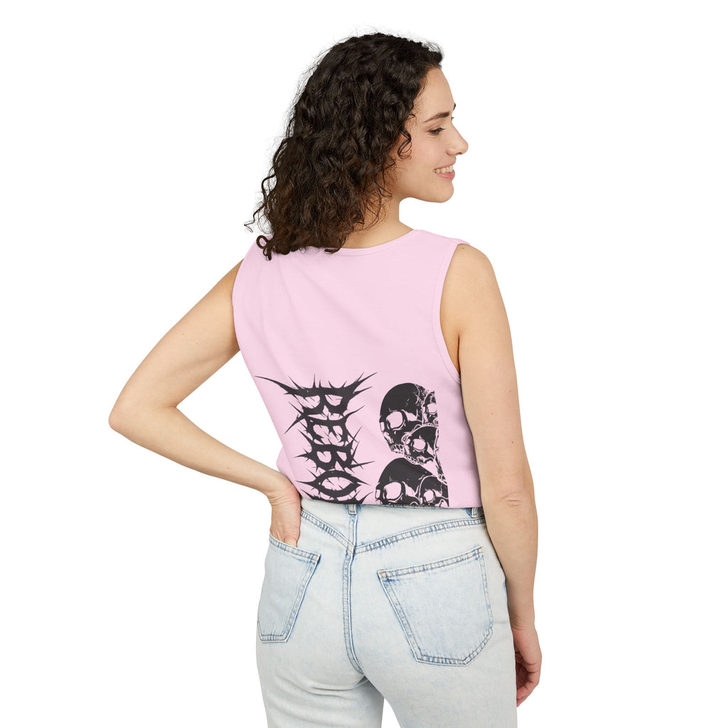 Edgy Skull Design Tank Top, Graphic Sleeveless Tee for Concerts, Festival Wear, Summer Style, Unisex Casual Top