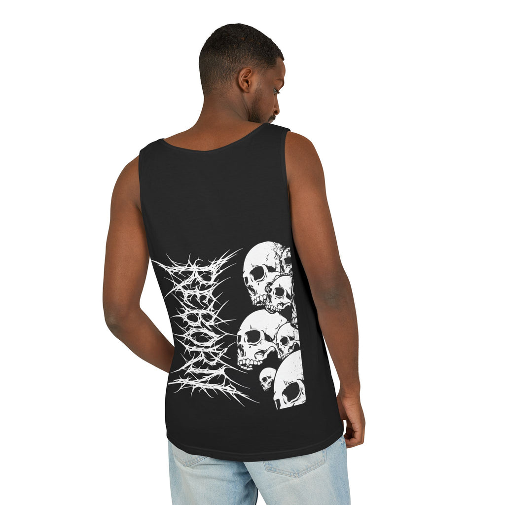 Edgy Skull Design Tank Top, Graphic Sleeveless Tee for Concerts, Festival Wear, Summer Style, Unisex Casual Top