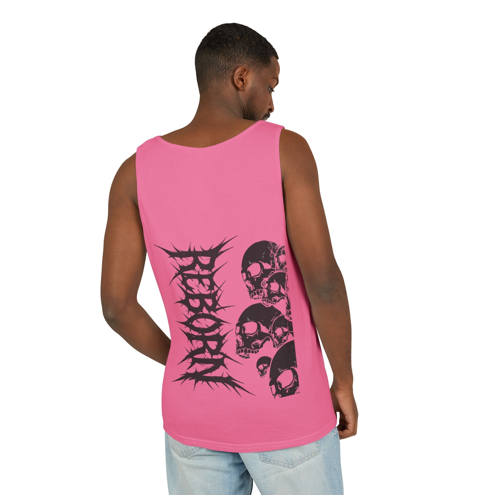 Edgy Skull Design Tank Top, Graphic Sleeveless Tee for Concerts, Festival Wear, Summer Style, Unisex Casual Top